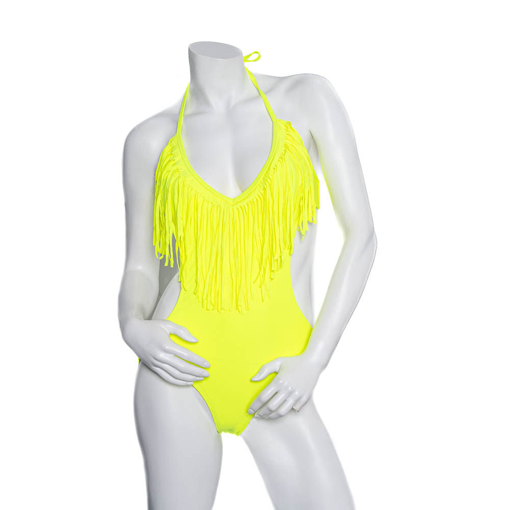 Plain Lime One Piece Swimwear Set