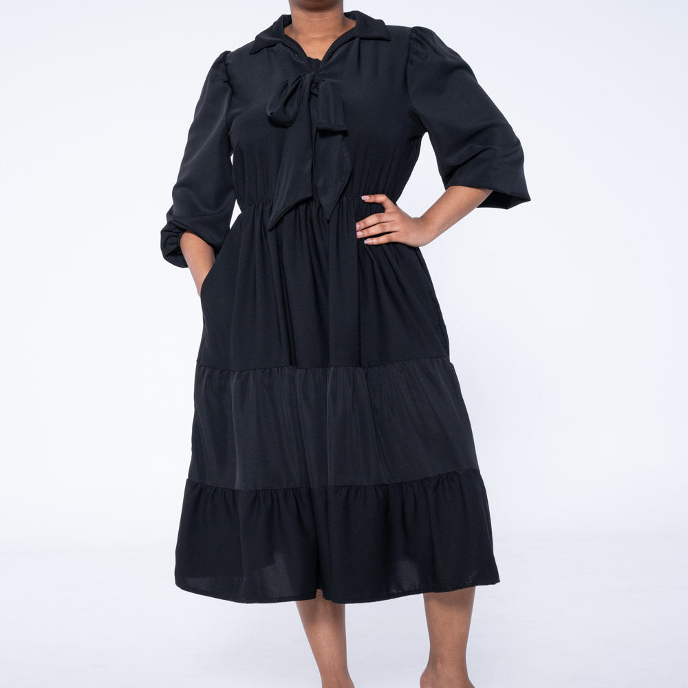 Black Plus Size Tiered Tunic