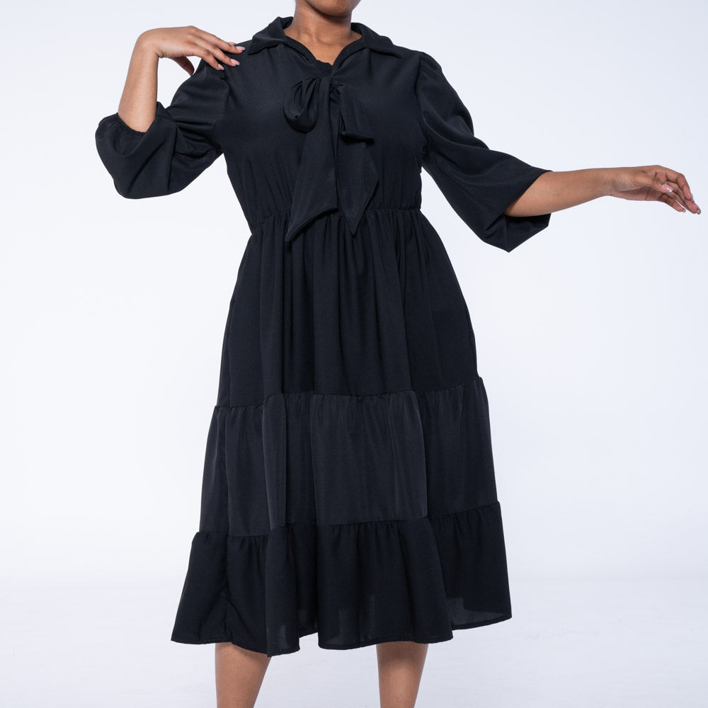 Black Plus Size Tiered Tunic