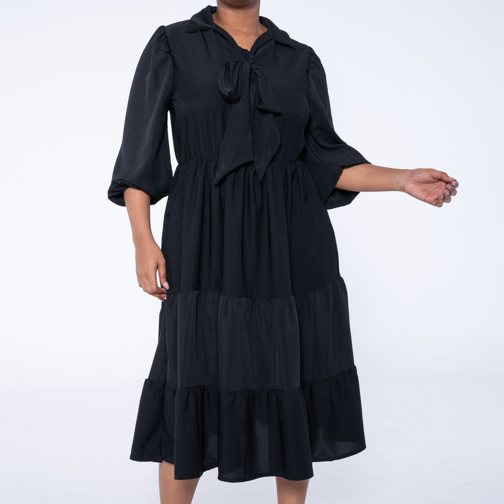 Black Plus Size Tiered Tunic