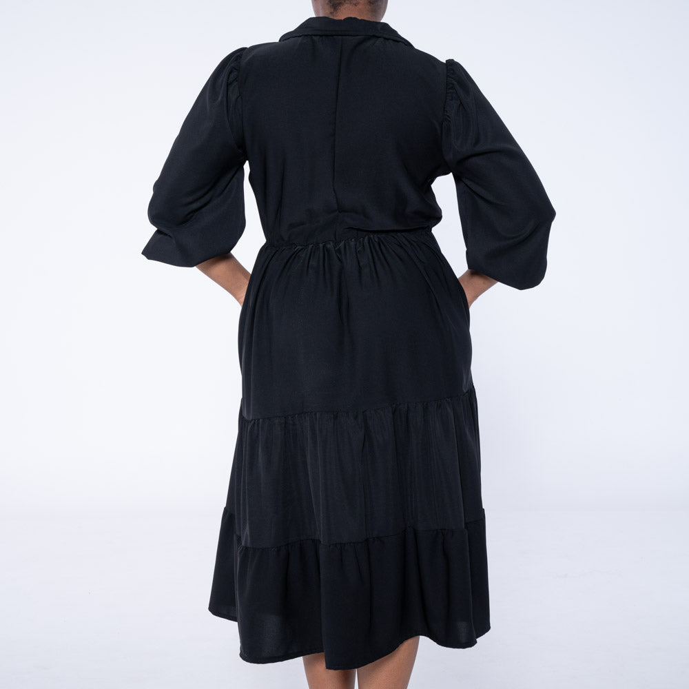 Black Plus Size Tiered Tunic