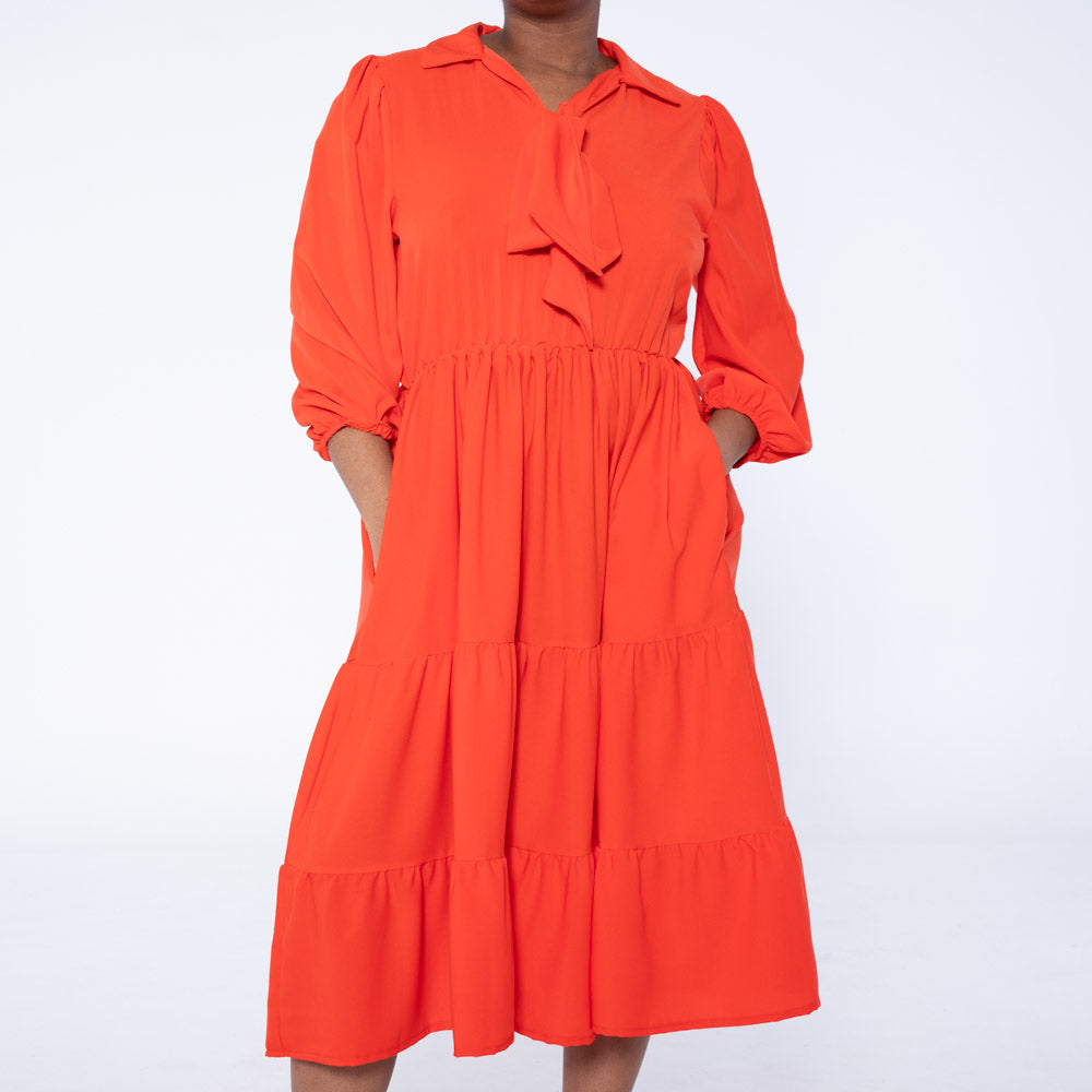 Tangerine Plus Size Tiered Tunic