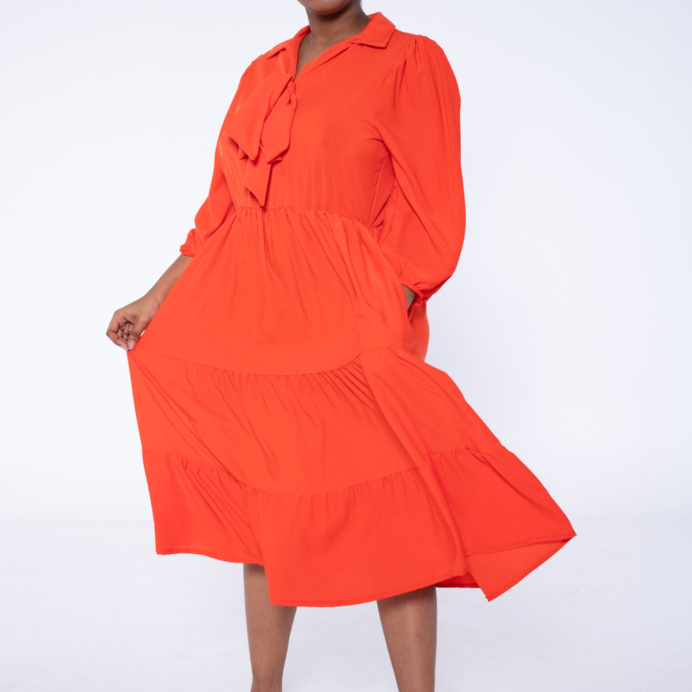 Tangerine Plus Size Tiered Tunic