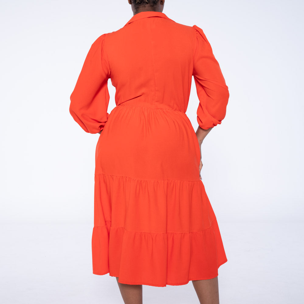 Tangerine Plus Size Tiered Tunic