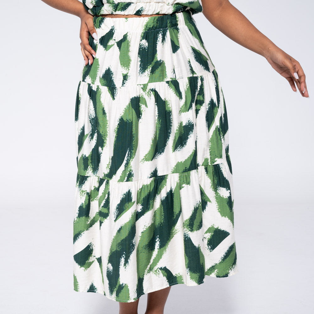 Plus Size Printed Skirt