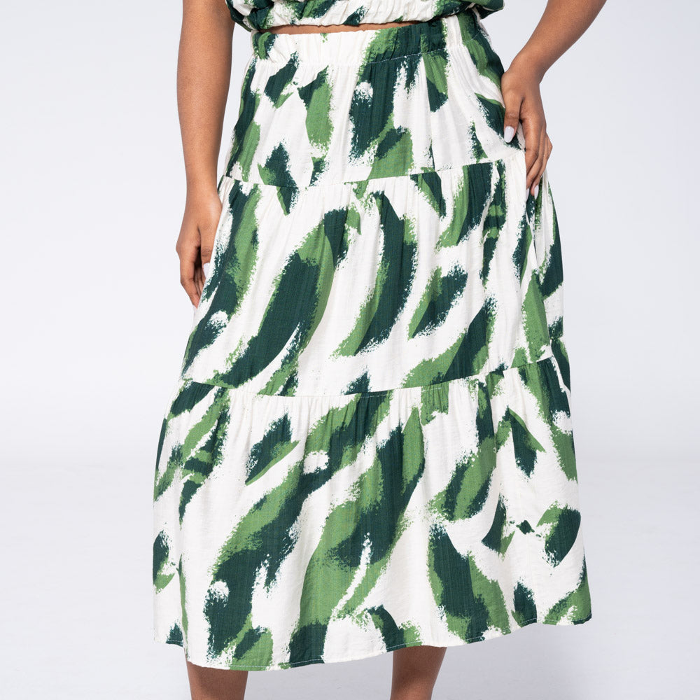 Plus Size Printed Skirt