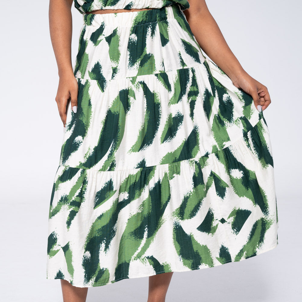 Plus Size Printed Skirt