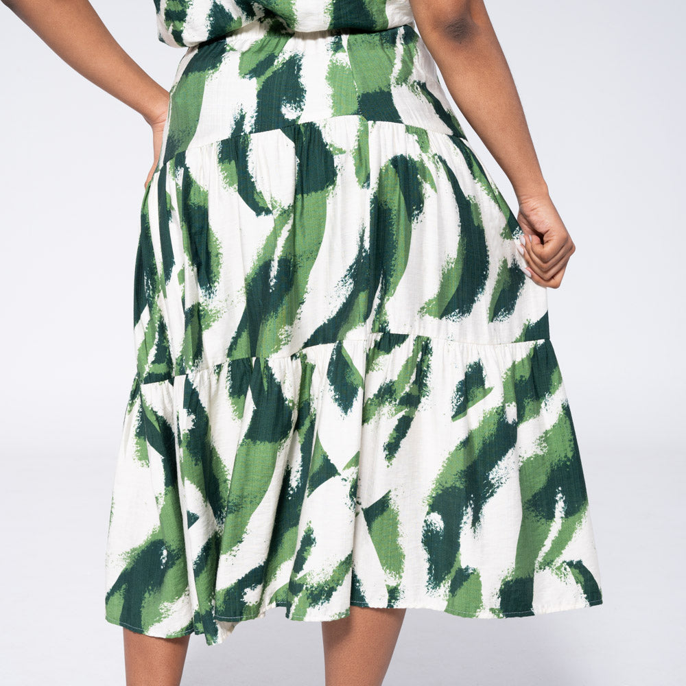 Plus Size Printed Skirt