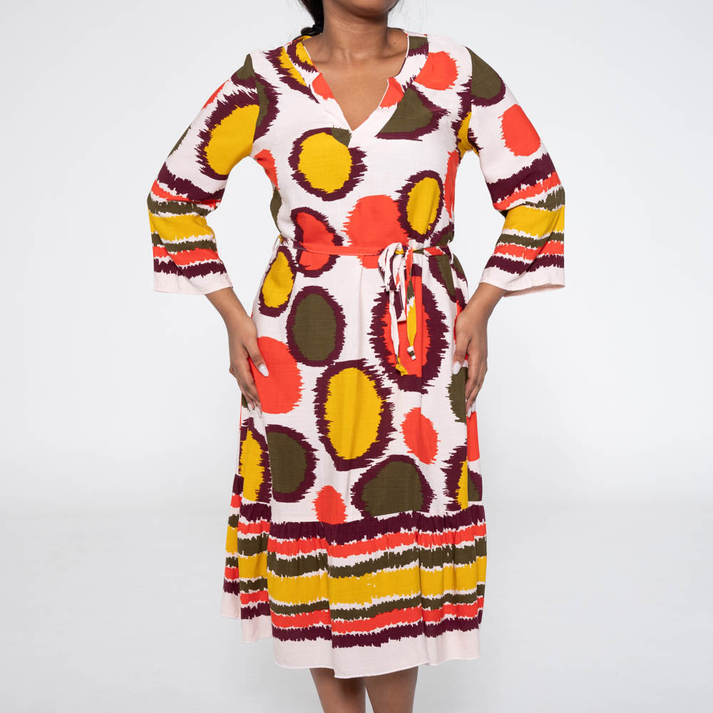 Plus Size Printed Tiered Tunic