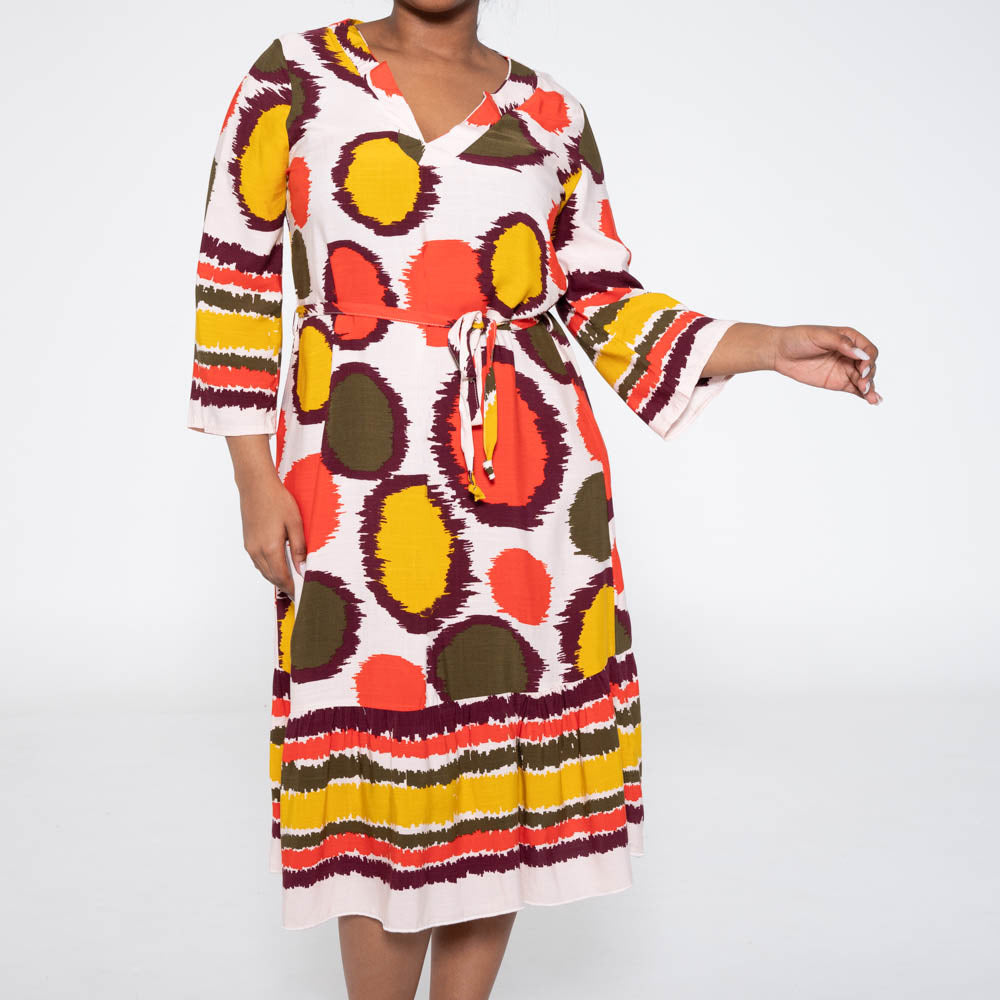 Plus Size Printed Tiered Tunic