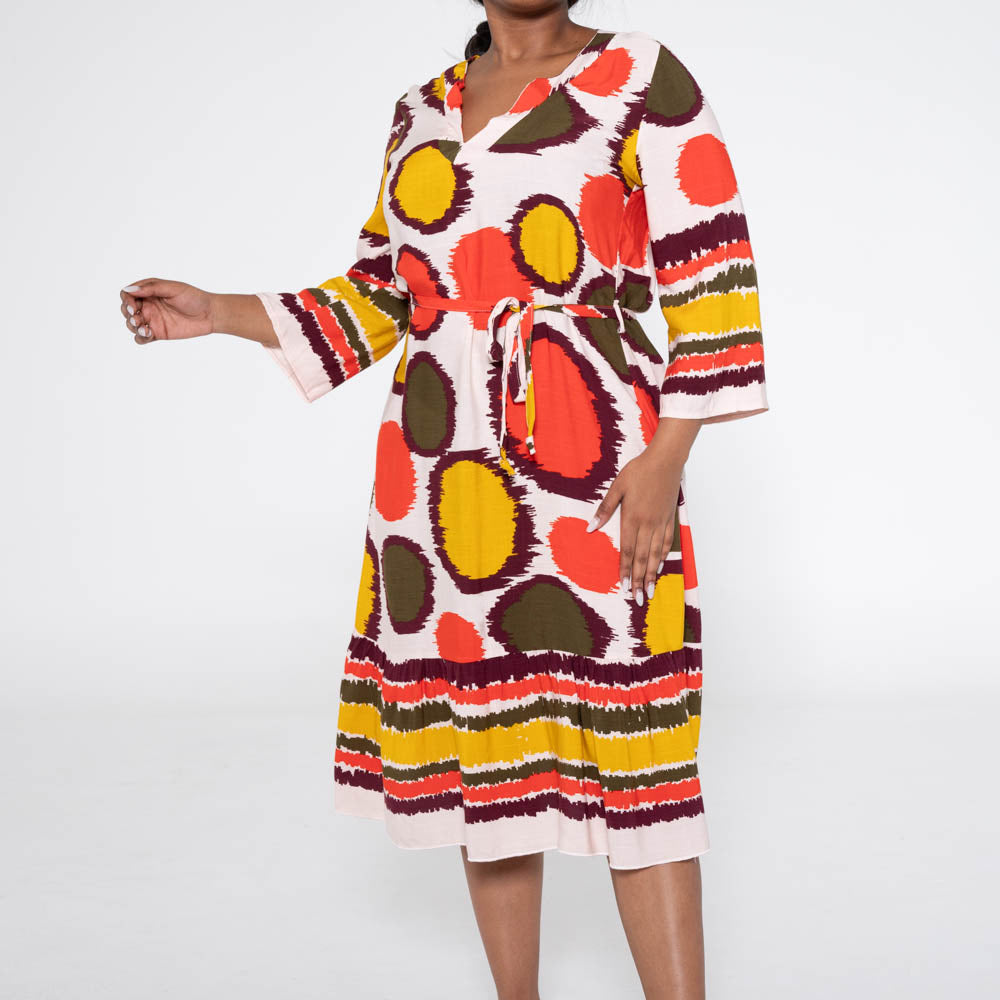 Plus Size Printed Tiered Tunic