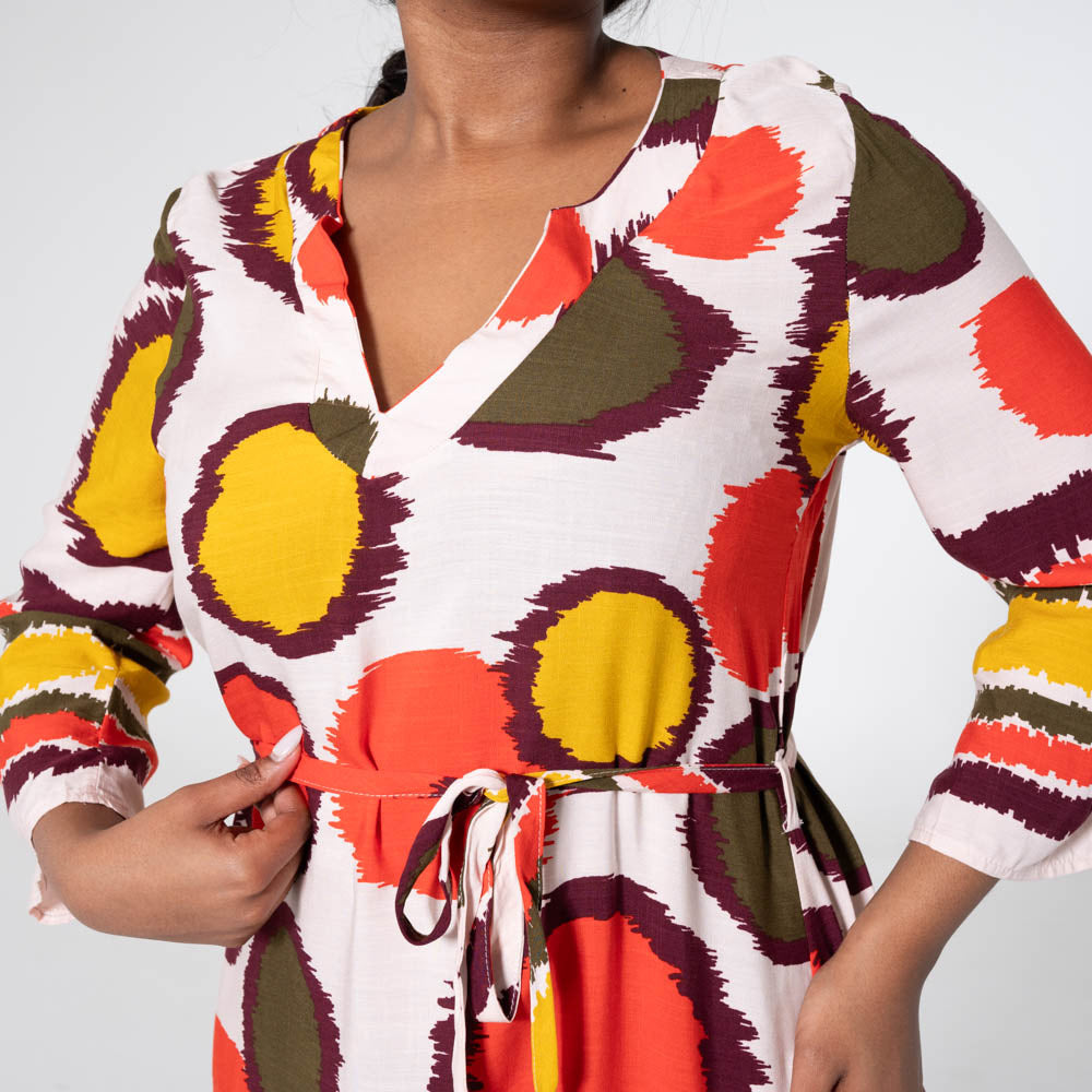 Plus Size Printed Tiered Tunic