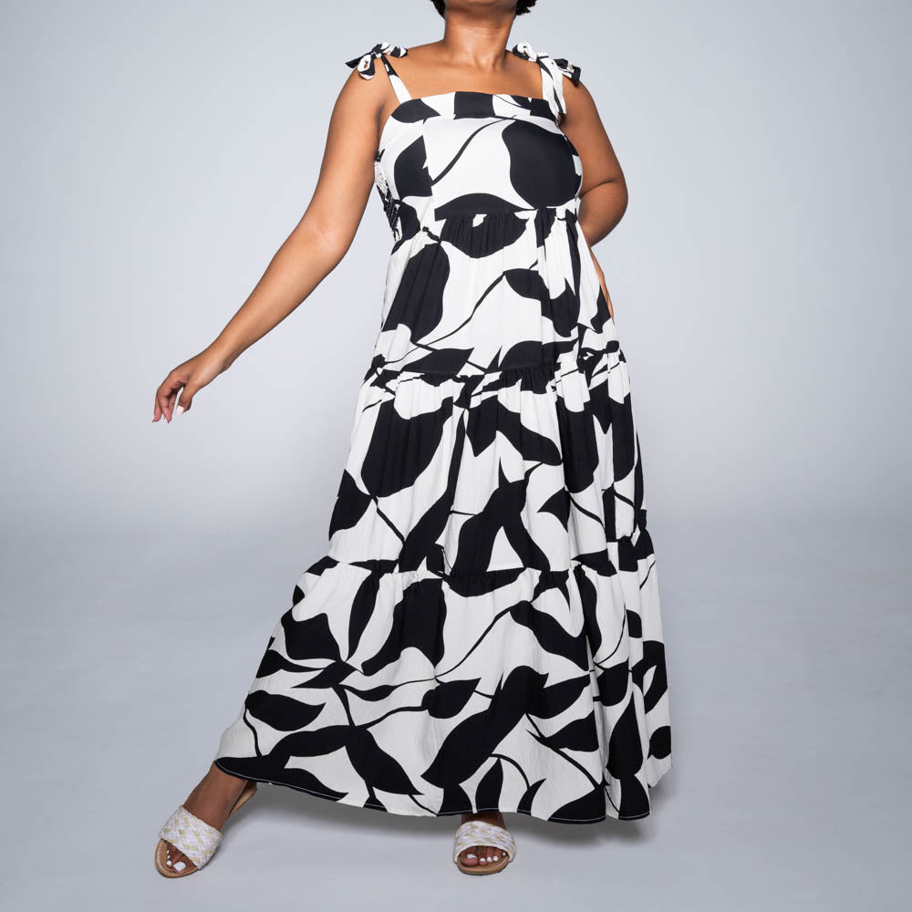 Plus Size  Printed Tiered  Maxi Dress