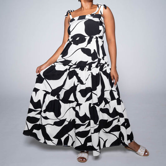 Plus Size  Printed Tiered  Maxi Dress