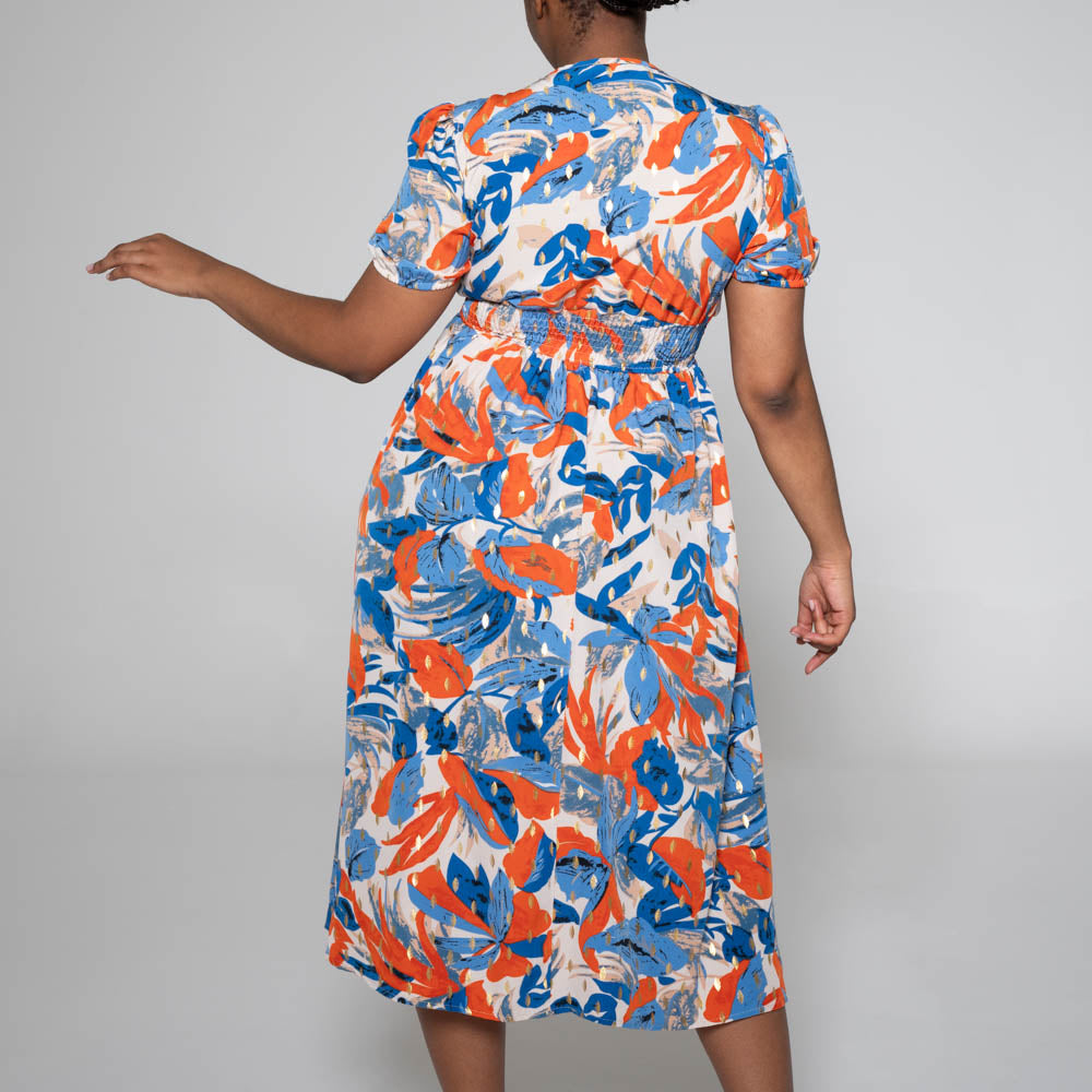 Plus Size Foil Print Dress