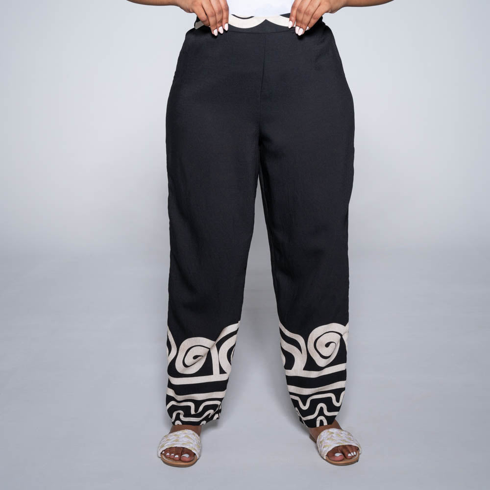 Plus Size Black/Stone Pants