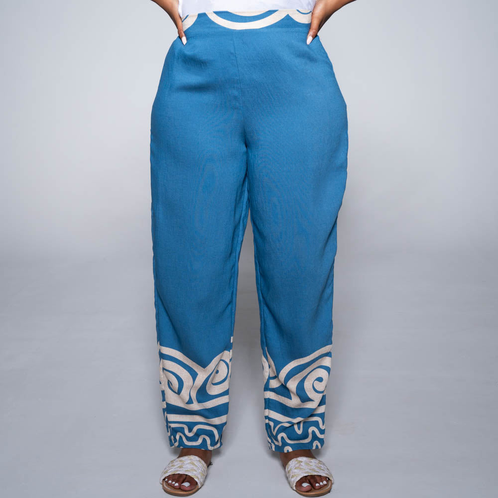 Plus Size Blue/Stone Pants