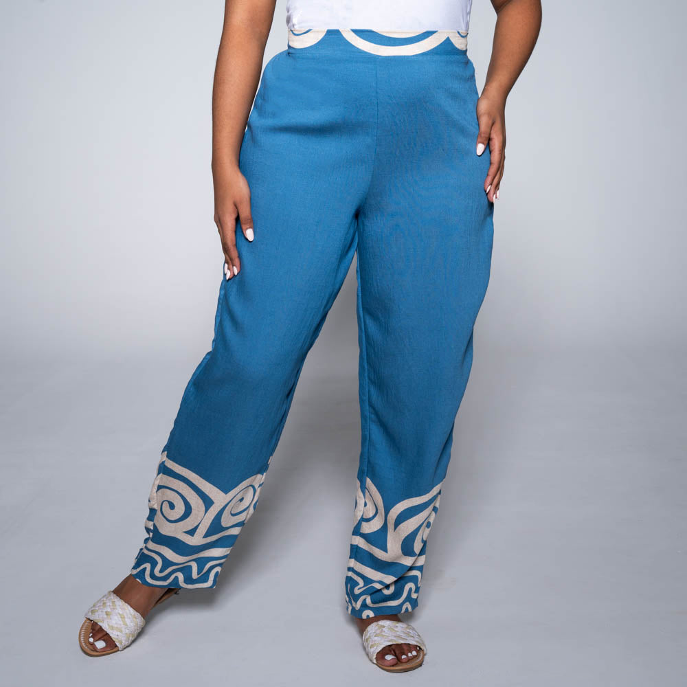 Plus Size Blue/Stone Pants