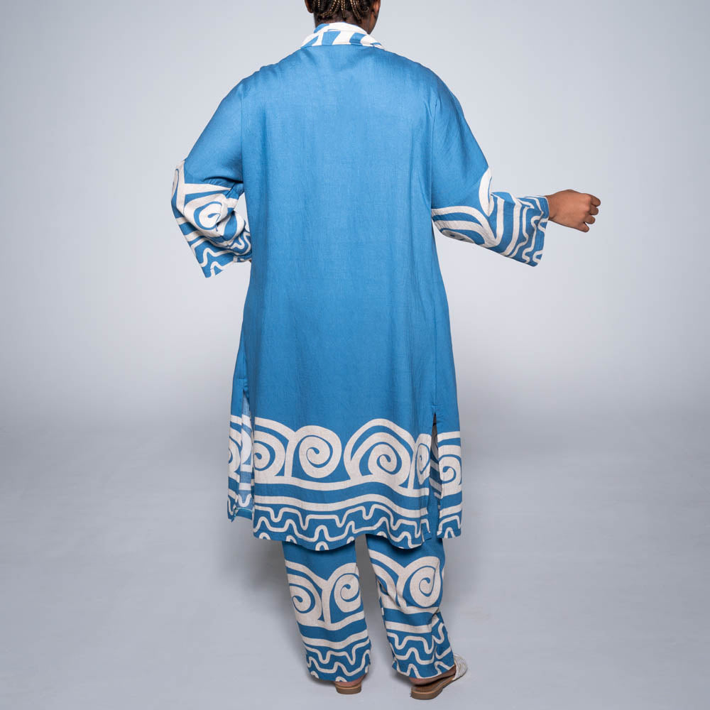 Plus Size Blue/Stone Kimono