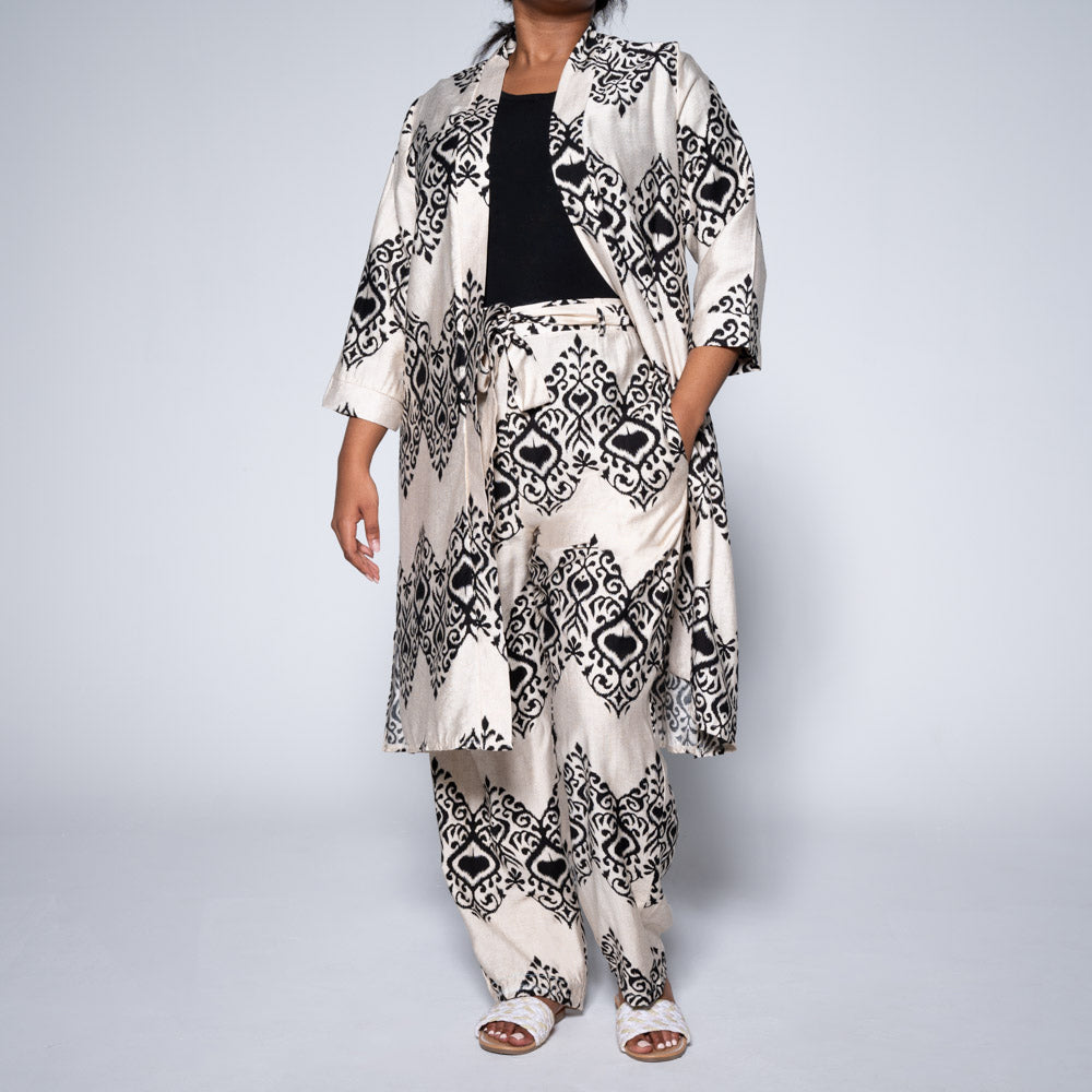 Plus Size Printed Kimono