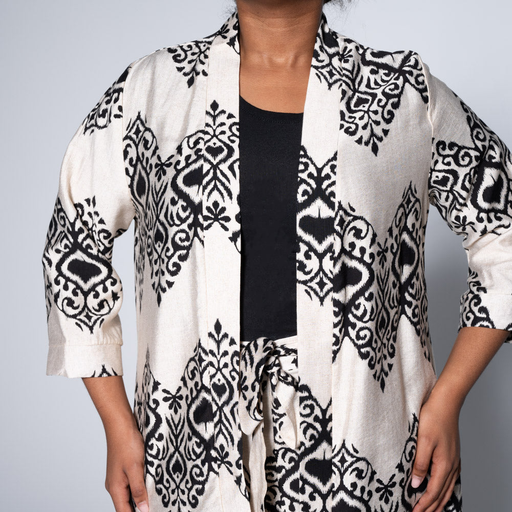 Plus Size Printed Kimono