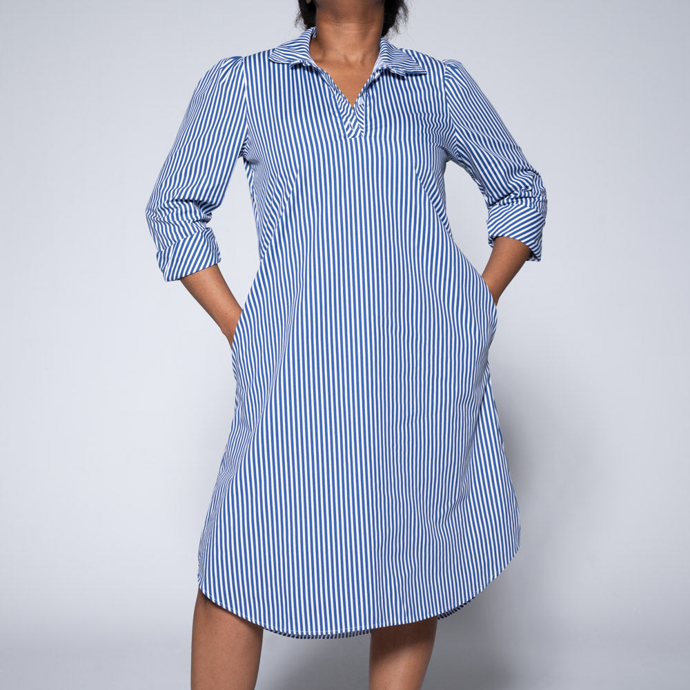 Plus Size Blue Striped Tunic