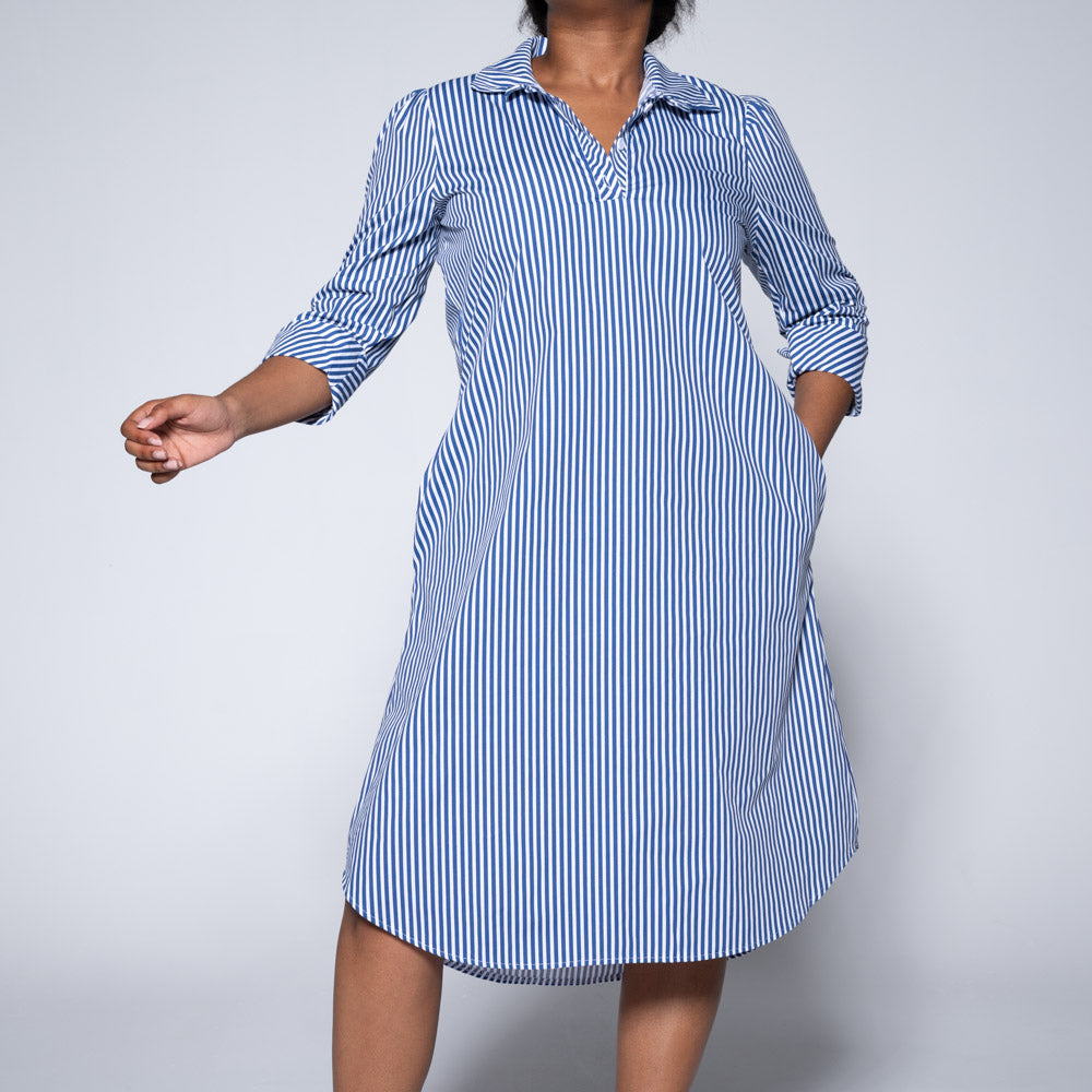 Plus Size Blue Striped Tunic