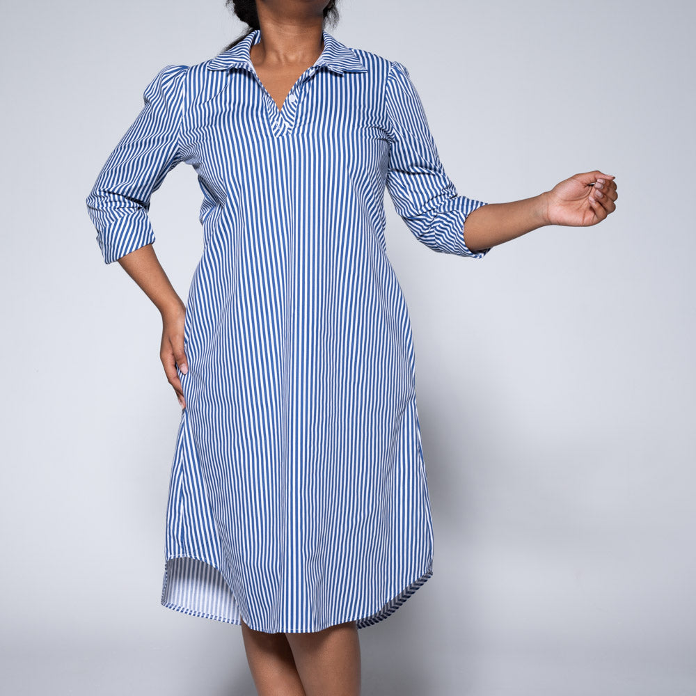 Plus Size Blue Striped Tunic