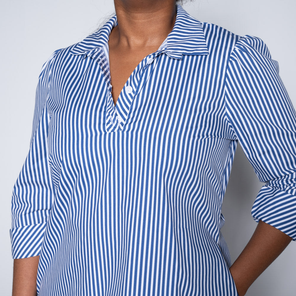 Plus Size Blue Striped Tunic