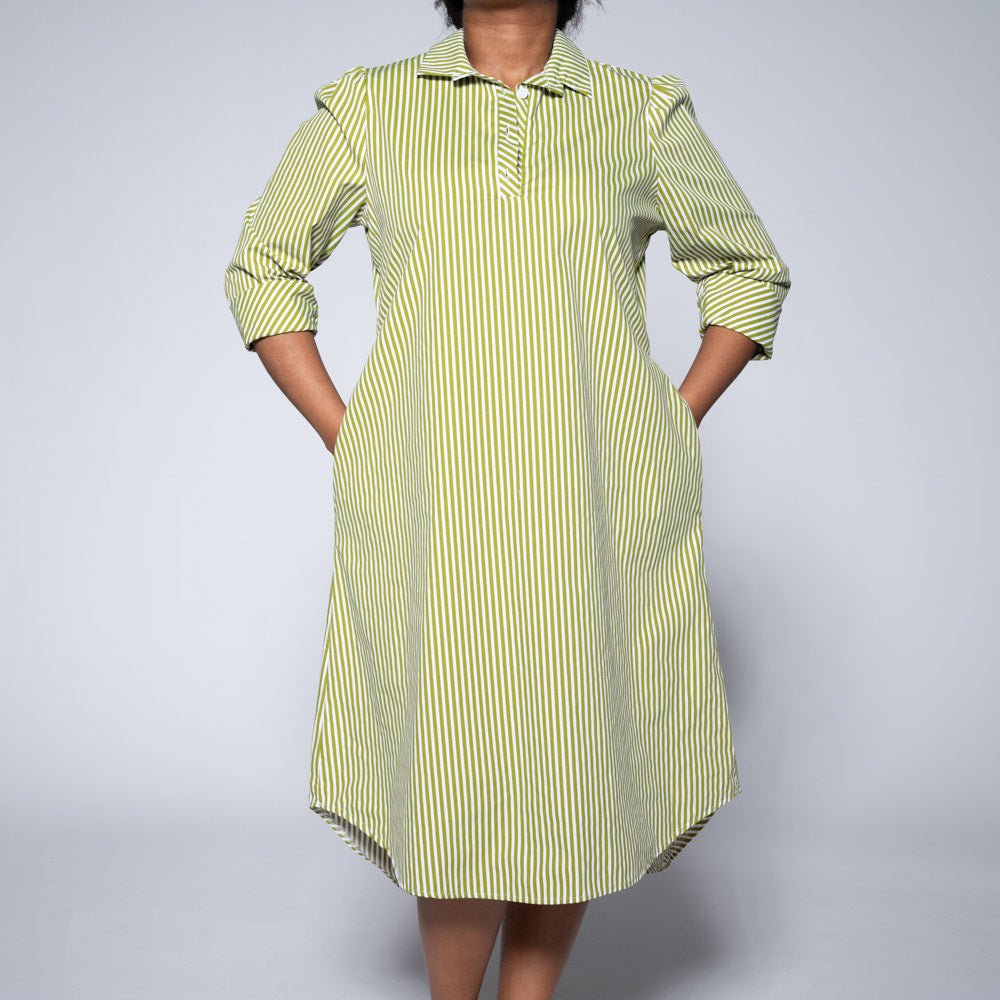 Plus Size Green Striped Tunic