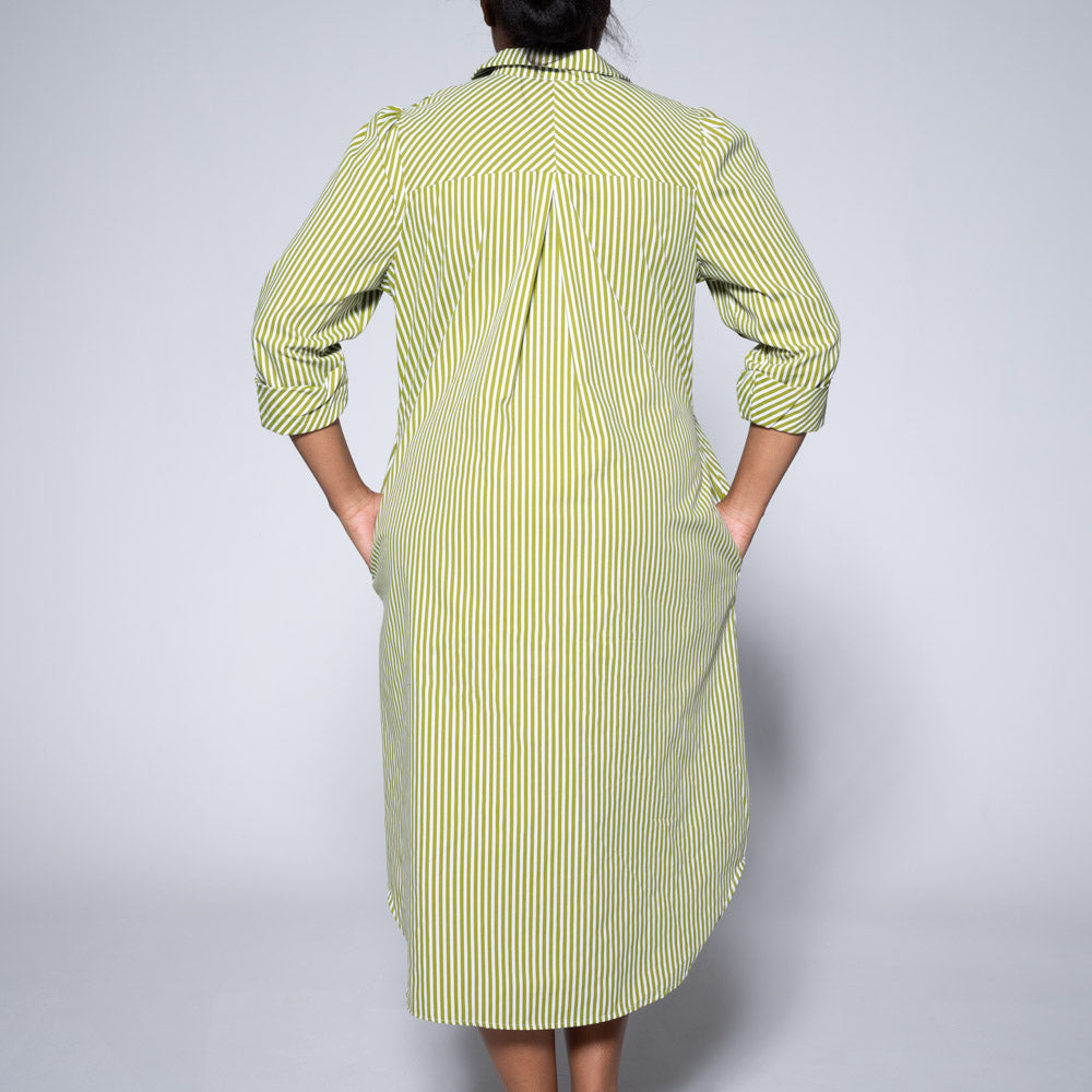 Plus Size Green Striped Tunic