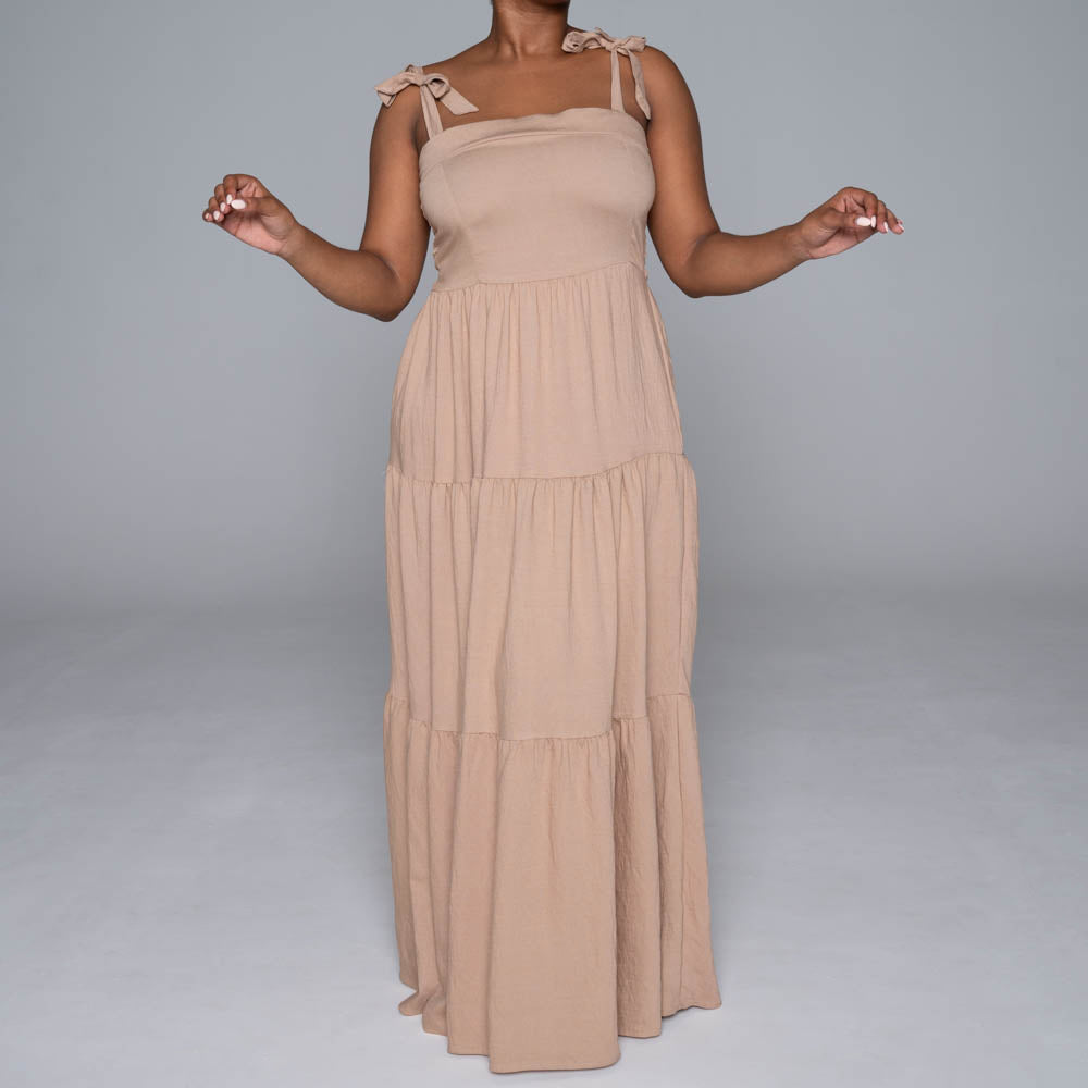 Plus Size Stone Rayon Tiered Dress