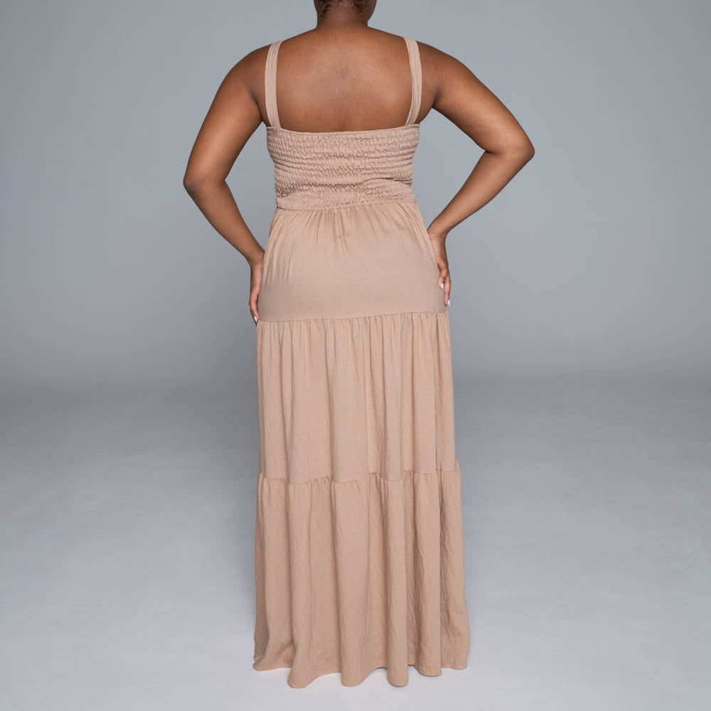 Plus Size Stone Rayon Tiered Dress