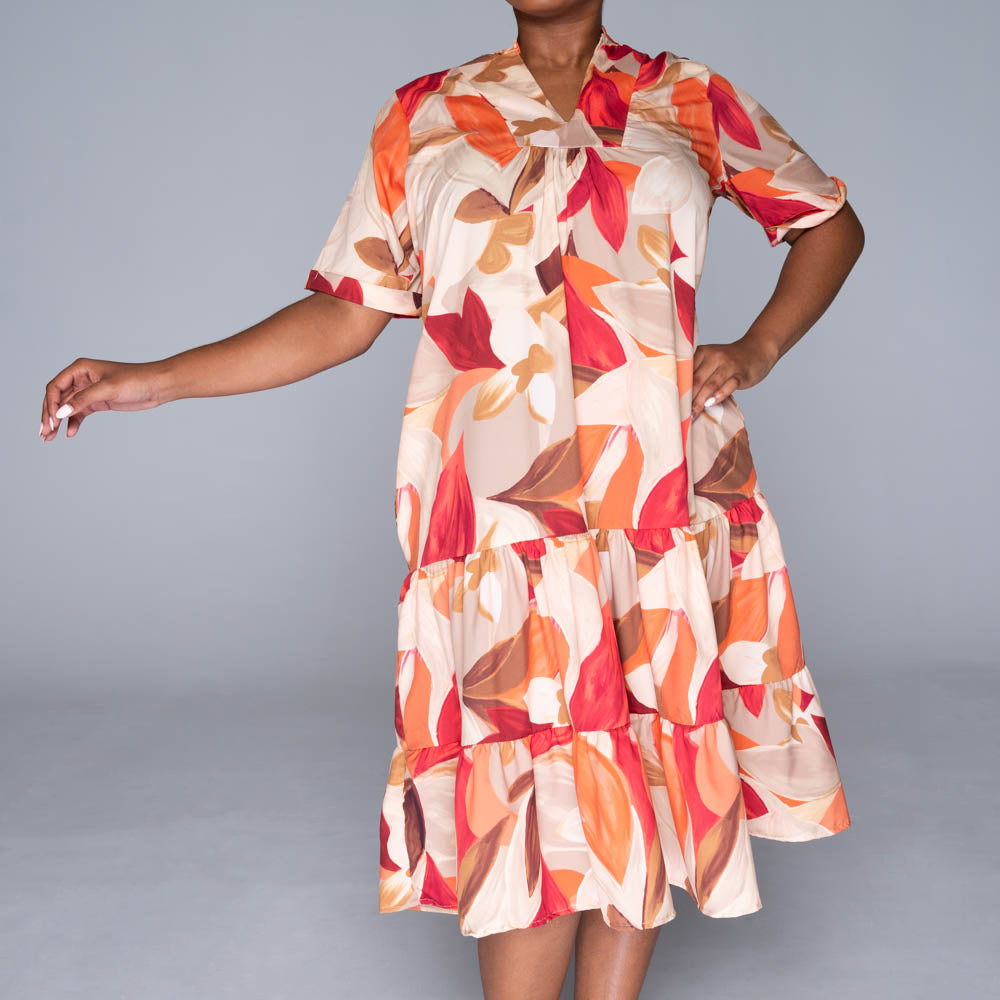 Plus Size Soft Poly Tiered Tunic