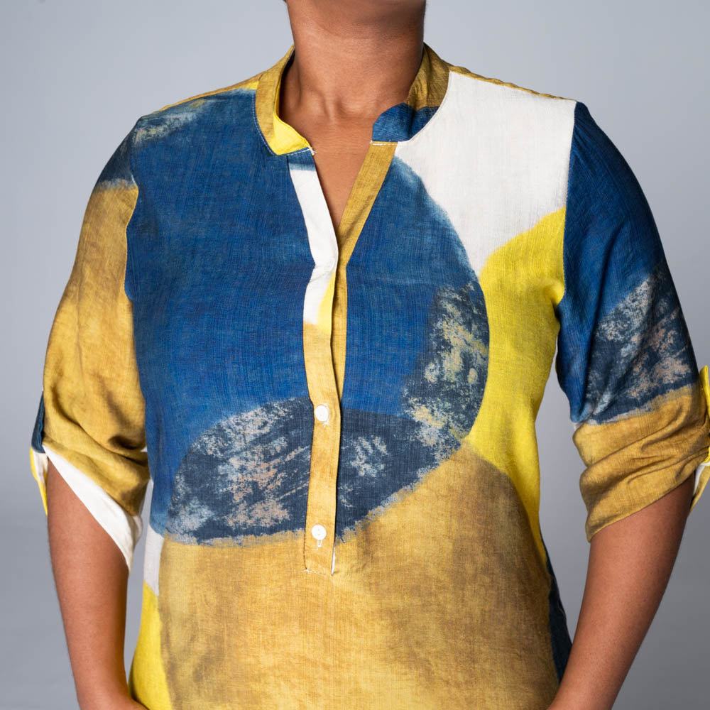 Plus Size Printed Nylon Rayon Tunic