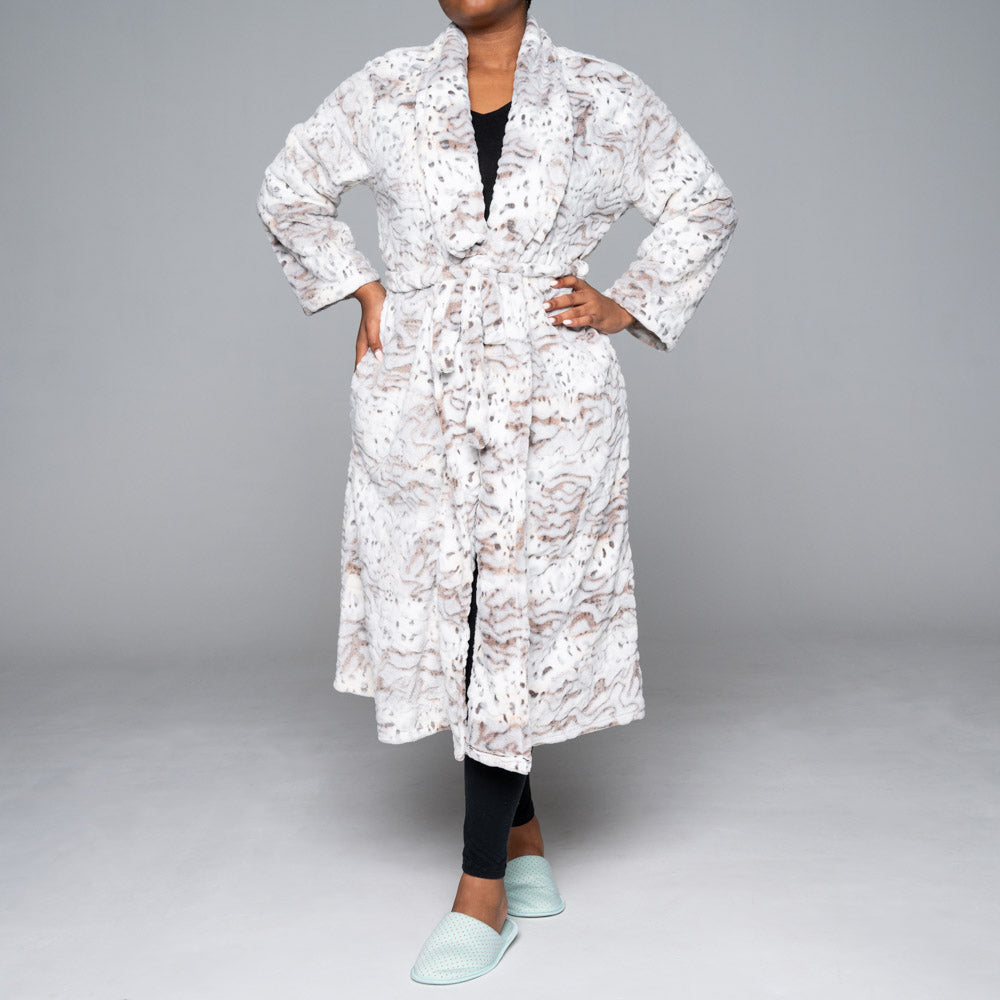 Printed Plus Size Velour Gown