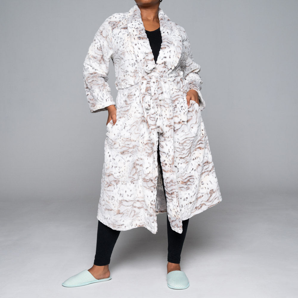 Printed Plus Size Velour Gown