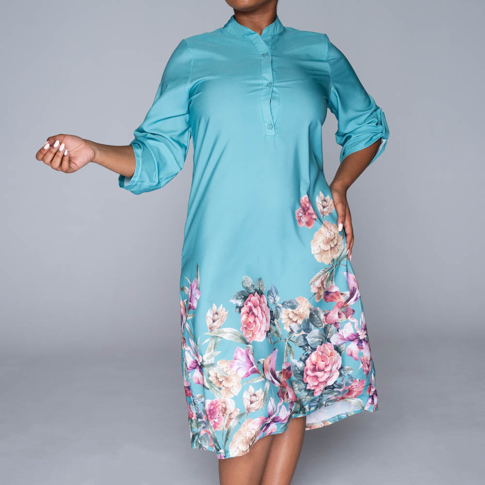 Plus Size Border Print Tunic