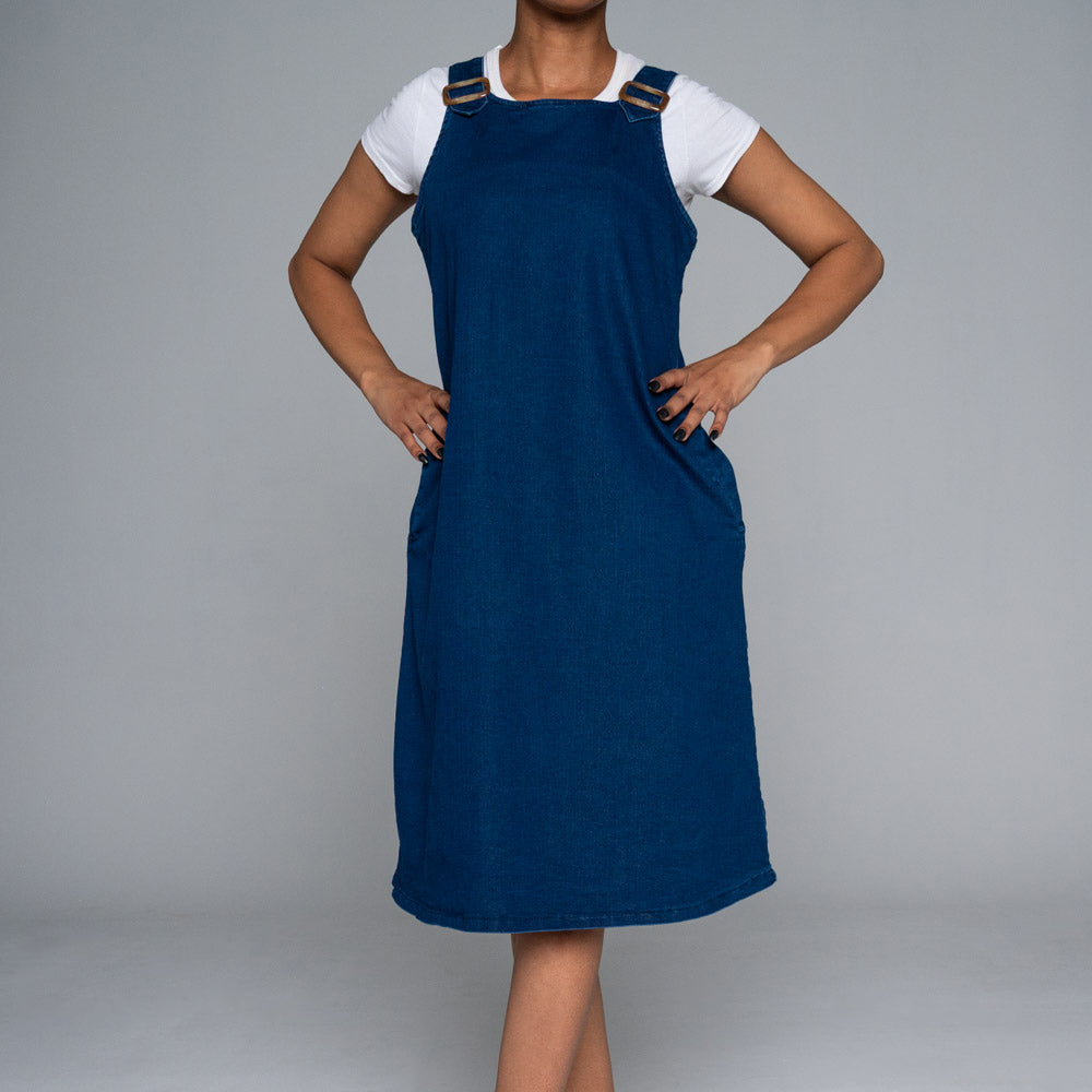 Plus Size Denim Pinafore