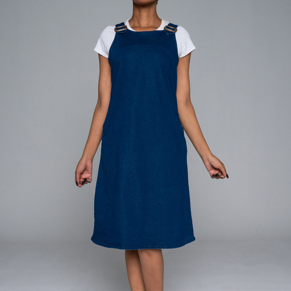 Plus Size Denim Pinafore