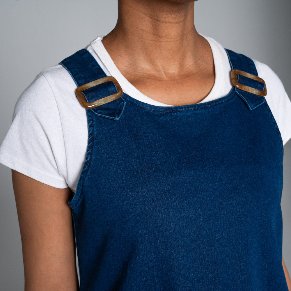 Plus Size Denim Pinafore