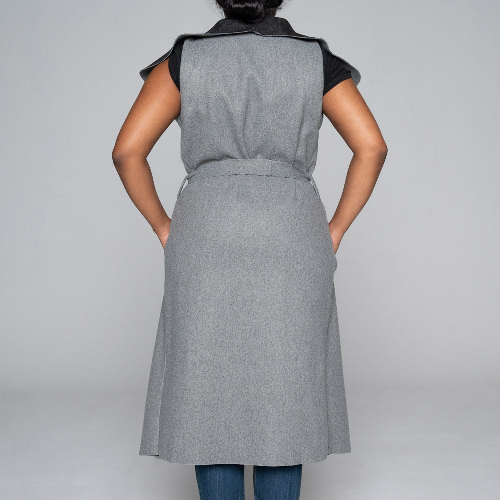 Sleeveless Plus Size Melton Jacket