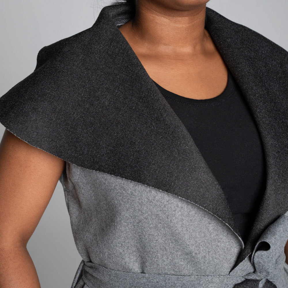 Sleeveless Plus Size Melton Jacket