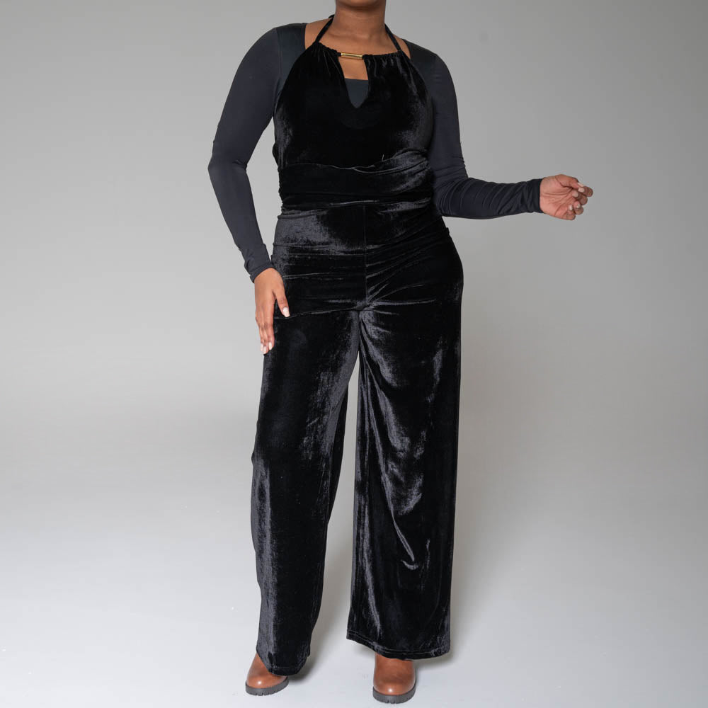 Sleeveless Velour Jumpsuit Fashion World ZA