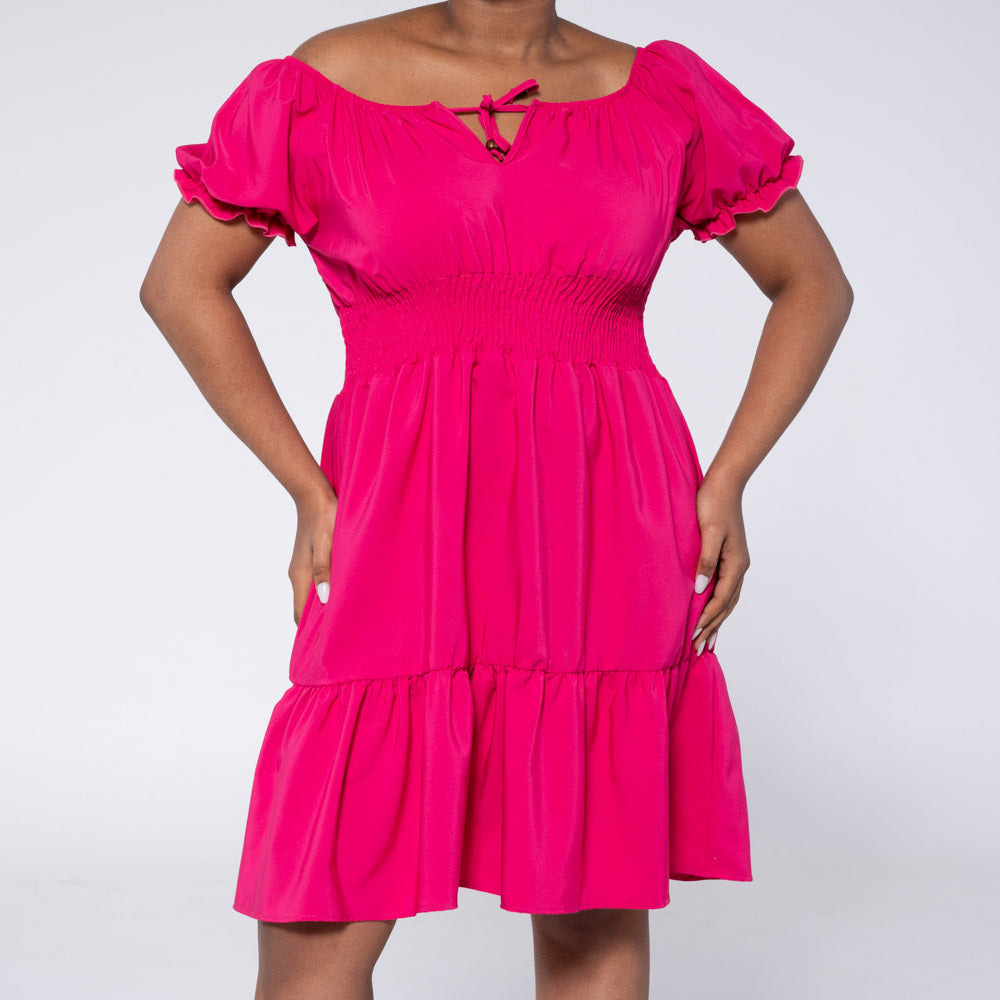 Cerise Tiered Dress