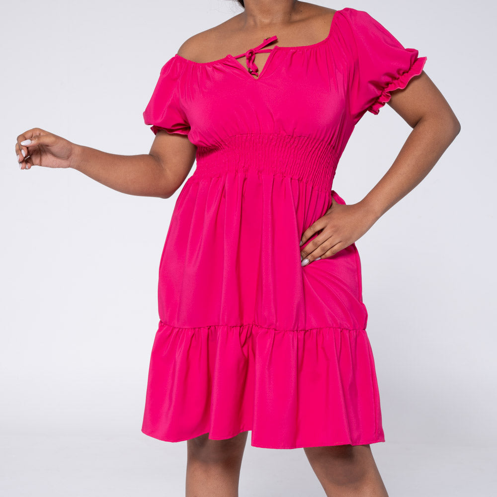 Cerise Tiered Dress