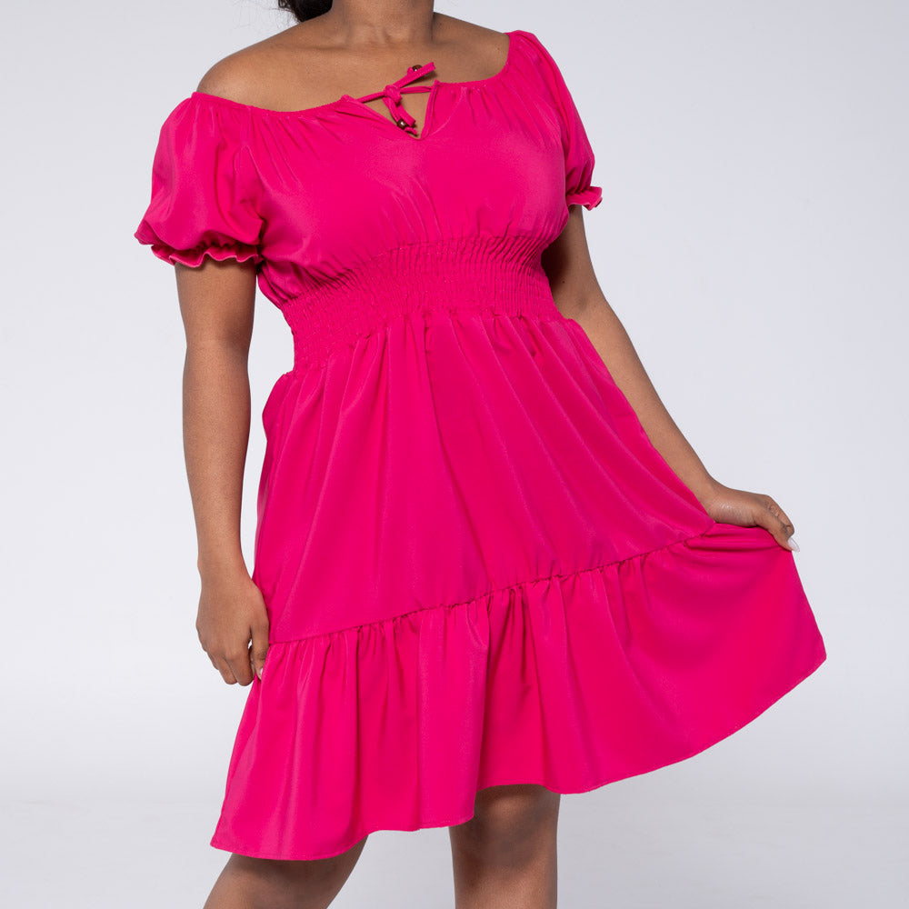 Cerise Tiered Dress