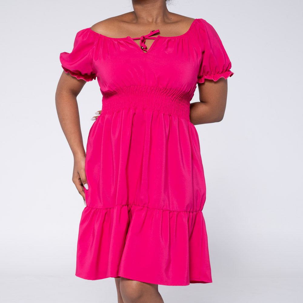 Cerise Tiered Dress