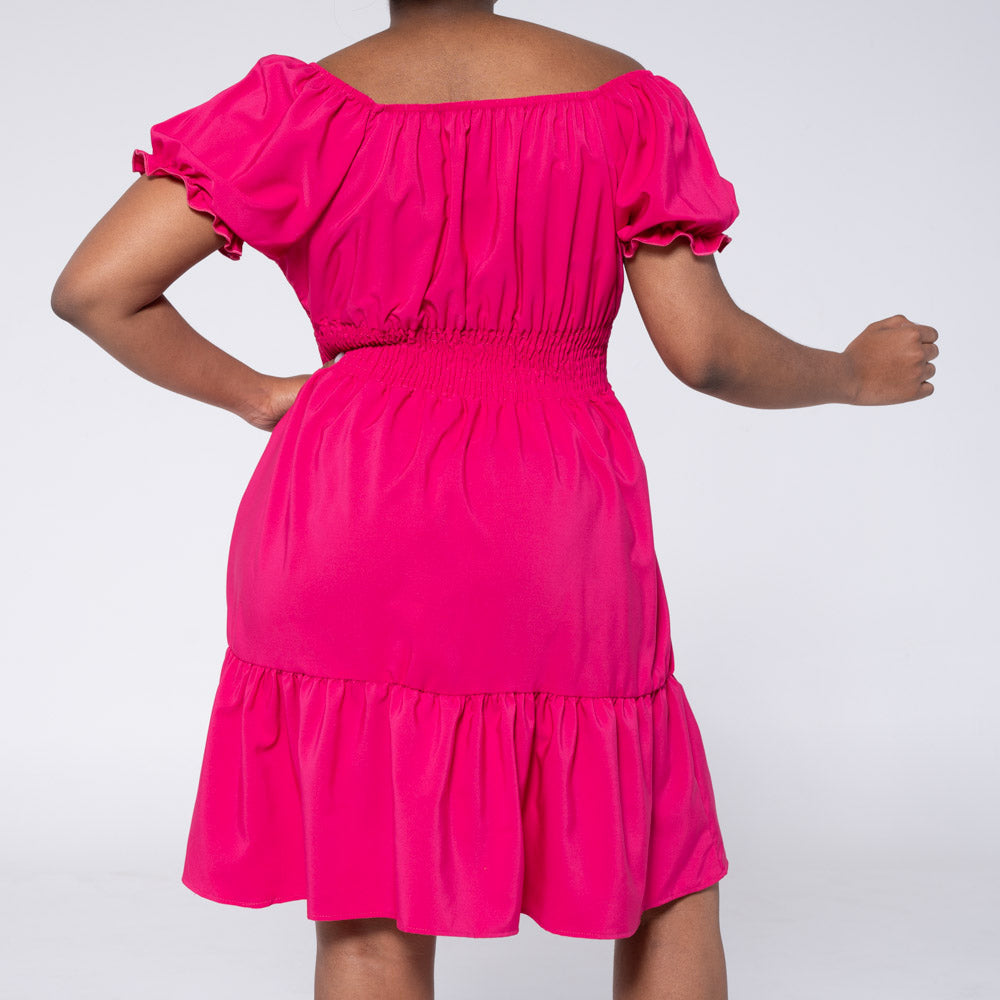 Cerise Tiered Dress