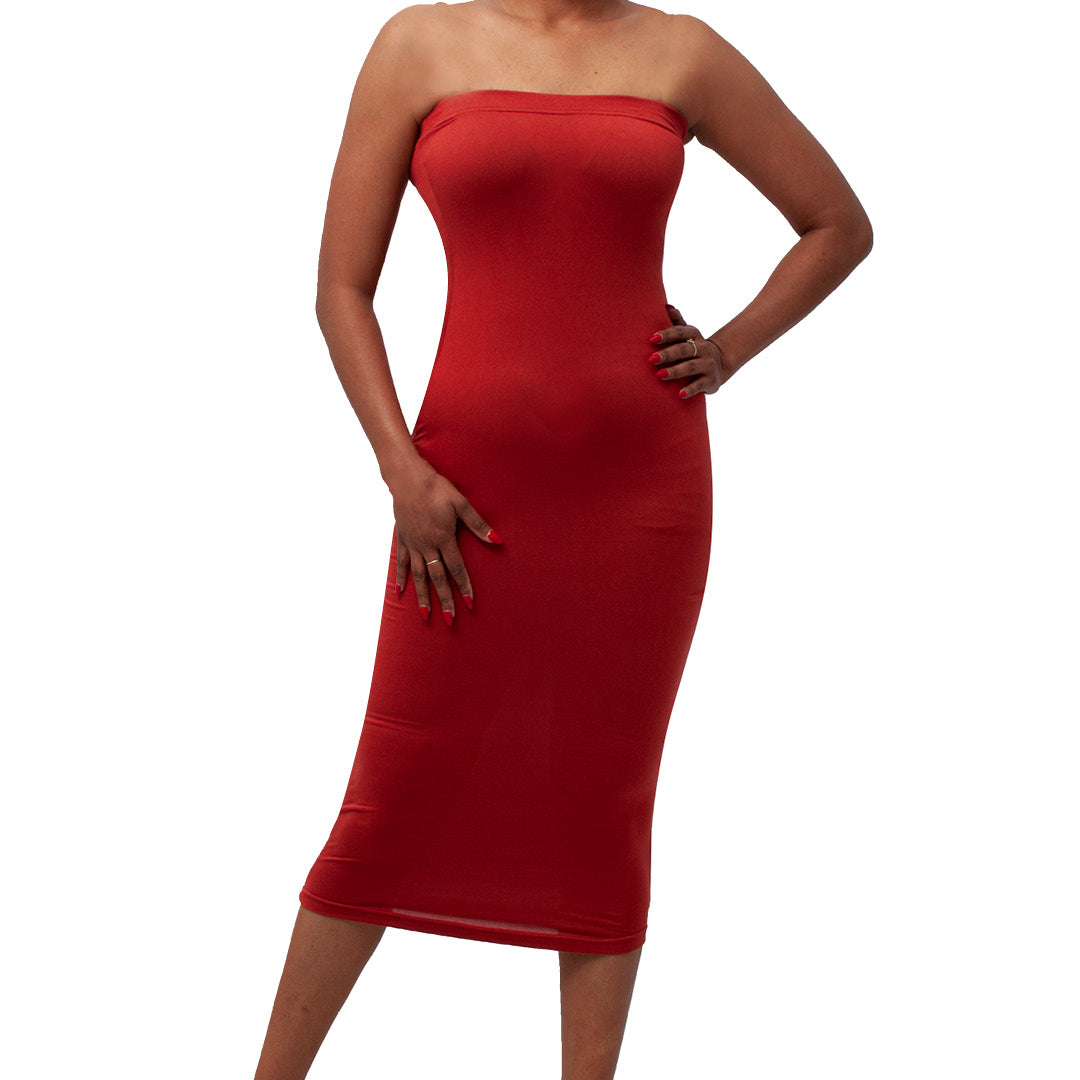 Terracotta Lycra Boobtube Dress